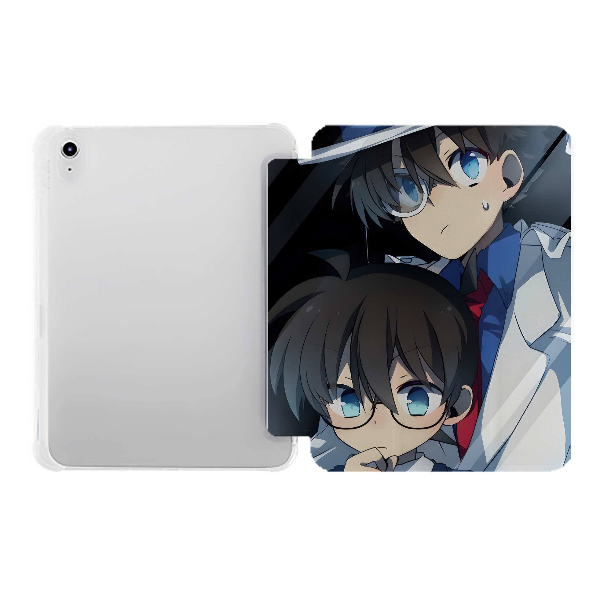 （画像用） 名探偵コナン Detective Conan IPad ケース ペン収納付き 三つ折りスタンド PUレザー×シリコン 対応機種9.5/10.5/10.9インチ